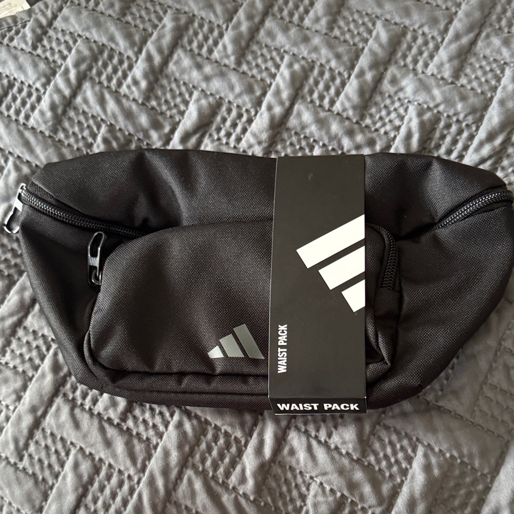 adidas Black Waist Pack cross body adjustable strap and pockets